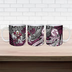 Personalised Manly Warringah Sea Eagles Ceramic Mug Polynesian Tribal Art Style With Muscular Sea Eagle Mascot