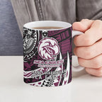 Personalised Manly Warringah Sea Eagles Ceramic Mug Polynesian Tribal Art Style With Muscular Sea Eagle Mascot