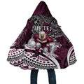 Personalised Manly Warringah Sea Eagles Cloak Polynesian Tribal Art Style With Muscular Sea Eagle Mascot
