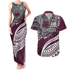 Personalised Manly Warringah Sea Eagles Couples Matching Tank Maxi Dress and Hawaiian Shirt Polynesian Tribal Art Style With Muscular Sea Eagle Mascot