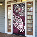 Personalised Manly Warringah Sea Eagles Door Cover Polynesian Tribal Art Style With Muscular Sea Eagle Mascot