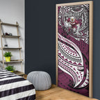 Personalised Manly Warringah Sea Eagles Door Cover Polynesian Tribal Art Style With Muscular Sea Eagle Mascot