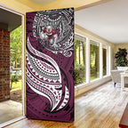 Personalised Manly Warringah Sea Eagles Door Cover Polynesian Tribal Art Style With Muscular Sea Eagle Mascot
