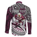 Personalised Manly Warringah Sea Eagles Family Matching Mermaid Dress and Hawaiian Shirt Polynesian Tribal Art Style With Muscular Sea Eagle Mascot