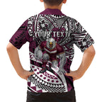 Personalised Manly Warringah Sea Eagles Family Matching Puletasi and Hawaiian Shirt Polynesian Tribal Art Style With Muscular Sea Eagle Mascot