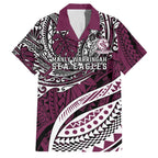 Personalised Manly Warringah Sea Eagles Family Matching Puletasi and Hawaiian Shirt Polynesian Tribal Art Style With Muscular Sea Eagle Mascot
