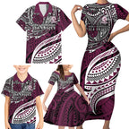 Personalised Manly Warringah Sea Eagles Family Matching Short Sleeve Bodycon Dress and Hawaiian Shirt Polynesian Tribal Art Style With Muscular Sea Eagle Mascot