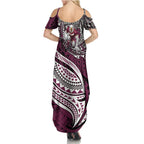 Personalised Manly Warringah Sea Eagles Family Matching Summer Maxi Dress and Hawaiian Shirt Polynesian Tribal Art Style With Muscular Sea Eagle Mascot
