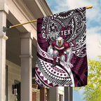 Personalised Manly Warringah Sea Eagles Garden Flag Polynesian Tribal Art Style With Muscular Sea Eagle Mascot