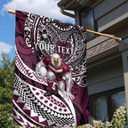 Personalised Manly Warringah Sea Eagles Garden Flag Polynesian Tribal Art Style With Muscular Sea Eagle Mascot