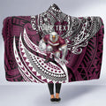 Personalised Manly Warringah Sea Eagles Hooded Blanket Polynesian Tribal Art Style With Muscular Sea Eagle Mascot