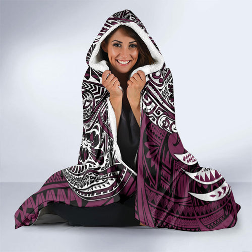Personalised Manly Warringah Sea Eagles Hooded Blanket Polynesian Tribal Art Style With Muscular Sea Eagle Mascot
