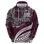 Personalised Manly Warringah Sea Eagles Hoodie Polynesian Tribal Art Style With Muscular Sea Eagle Mascot