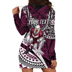 Personalised Manly Warringah Sea Eagles Hoodie Dress Polynesian Tribal Art Style With Muscular Sea Eagle Mascot