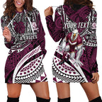 Personalised Manly Warringah Sea Eagles Hoodie Dress Polynesian Tribal Art Style With Muscular Sea Eagle Mascot