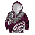Personalised Manly Warringah Sea Eagles Kid Hoodie Polynesian Tribal Art Style With Muscular Sea Eagle Mascot