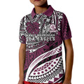 Personalised Manly Warringah Sea Eagles Kid Polo Shirt Polynesian Tribal Art Style With Muscular Sea Eagle Mascot