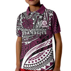 Personalised Manly Warringah Sea Eagles Kid Polo Shirt Polynesian Tribal Art Style With Muscular Sea Eagle Mascot
