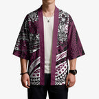Personalised Manly Warringah Sea Eagles Kimono Polynesian Tribal Art Style With Muscular Sea Eagle Mascot