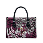 Personalised Manly Warringah Sea Eagles Leather Bag Polynesian Tribal Art Style With Muscular Sea Eagle Mascot