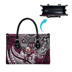 Personalised Manly Warringah Sea Eagles Leather Bag Polynesian Tribal Art Style With Muscular Sea Eagle Mascot