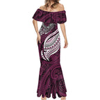 Personalised Manly Warringah Sea Eagles Mermaid Dress Polynesian Tribal Art Style With Muscular Sea Eagle Mascot