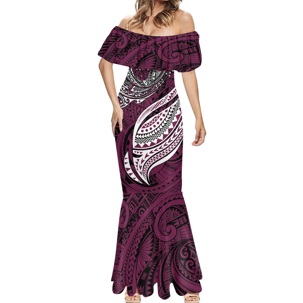 Personalised Manly Warringah Sea Eagles Mermaid Dress Polynesian Tribal Art Style With Muscular Sea Eagle Mascot