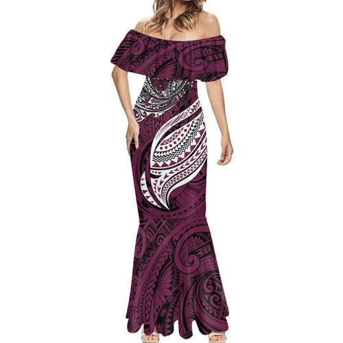Personalised Manly Warringah Sea Eagles Mermaid Dress Polynesian Tribal Art Style With Muscular Sea Eagle Mascot