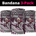 Personalised Manly Warringah Sea Eagles Neck Gaiter Polynesian Tribal Art Style With Muscular Sea Eagle Mascot