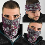 Personalised Manly Warringah Sea Eagles Neck Gaiter Polynesian Tribal Art Style With Muscular Sea Eagle Mascot