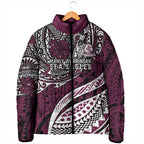 Personalised Manly Warringah Sea Eagles Padded Jacket Polynesian Tribal Art Style With Muscular Sea Eagle Mascot