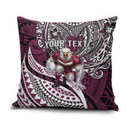 Personalised Manly Warringah Sea Eagles Pillow Cover Polynesian Tribal Art Style With Muscular Sea Eagle Mascot