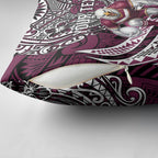 Personalised Manly Warringah Sea Eagles Pillow Cover Polynesian Tribal Art Style With Muscular Sea Eagle Mascot