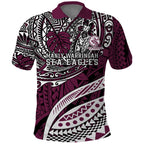 Personalised Manly Warringah Sea Eagles Polo Shirt Polynesian Tribal Art Style With Muscular Sea Eagle Mascot