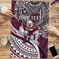 Personalised Manly Warringah Sea Eagles Puzzle Polynesian Tribal Art Style With Muscular Sea Eagle Mascot