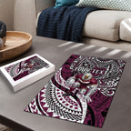 Personalised Manly Warringah Sea Eagles Puzzle Polynesian Tribal Art Style With Muscular Sea Eagle Mascot