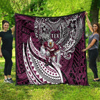 Personalised Manly Warringah Sea Eagles Quilt Polynesian Tribal Art Style With Muscular Sea Eagle Mascot