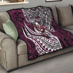 Personalised Manly Warringah Sea Eagles Quilt Polynesian Tribal Art Style With Muscular Sea Eagle Mascot