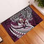 Personalised Manly Warringah Sea Eagles Rubber Doormat Polynesian Tribal Art Style With Muscular Sea Eagle Mascot
