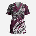 Personalised Manly Warringah Sea Eagles Scrub Top Polynesian Tribal Art Style With Muscular Sea Eagle Mascot