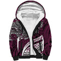 Personalised Manly Warringah Sea Eagles Sherpa Hoodie Polynesian Tribal Art Style With Muscular Sea Eagle Mascot