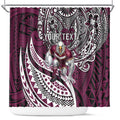 Personalised Manly Warringah Sea Eagles Shower Curtain Polynesian Tribal Art Style With Muscular Sea Eagle Mascot