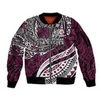Personalised Manly Warringah Sea Eagles Sleeve Zip Bomber Jacket Polynesian Tribal Art Style With Muscular Sea Eagle Mascot