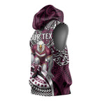 Personalised Manly Warringah Sea Eagles Sleeveless Hoodie Polynesian Tribal Art Style With Muscular Sea Eagle Mascot