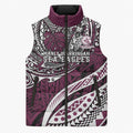 Personalised Manly Warringah Sea Eagles Sleeveless Puffer Jacket Polynesian Tribal Art Style With Muscular Sea Eagle Mascot