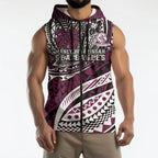 Personalised Manly Warringah Sea Eagles Sleeveless Zip Hoodie Polynesian Tribal Art Style With Muscular Sea Eagle Mascot