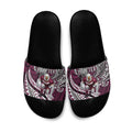 Personalised Manly Warringah Sea Eagles Slide Sandals Polynesian Tribal Art Style With Muscular Sea Eagle Mascot