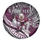 Personalised Manly Warringah Sea Eagles Spare Tire Cover Polynesian Tribal Art Style With Muscular Sea Eagle Mascot