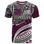 Personalised Manly Warringah Sea Eagles T Shirt Polynesian Tribal Art Style With Muscular Sea Eagle Mascot