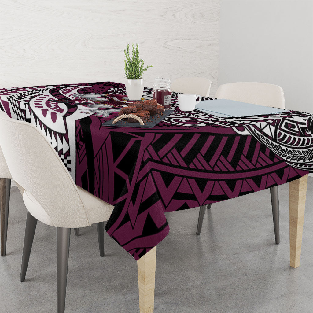 Personalised Manly Warringah Sea Eagles Tablecloth Polynesian Tribal Art Style With Muscular Sea Eagle Mascot